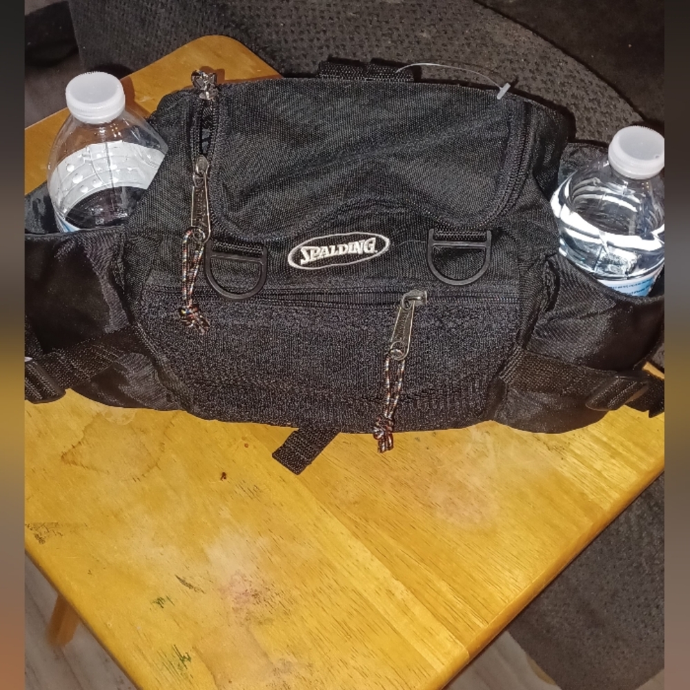 Spalding Mens Black Fanny Pack Waist Bag